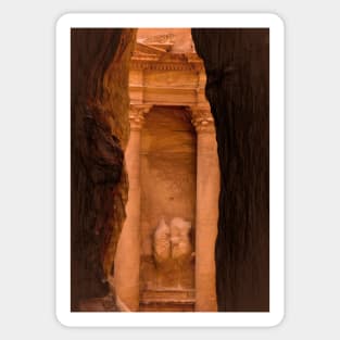 First Sight of The Treasury at Petra Sticker